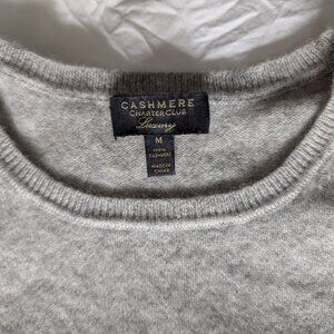 Cashmere Charter Club Luxury, Grey Cashmere Sweater, M
